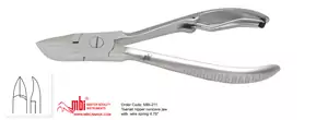 Stainless Steel Nail Nipper Concave Jaw, Single Spring, 4.75"
