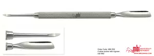 Stainless Steel Cuticle Pusher with Ingrown Nail Lifter